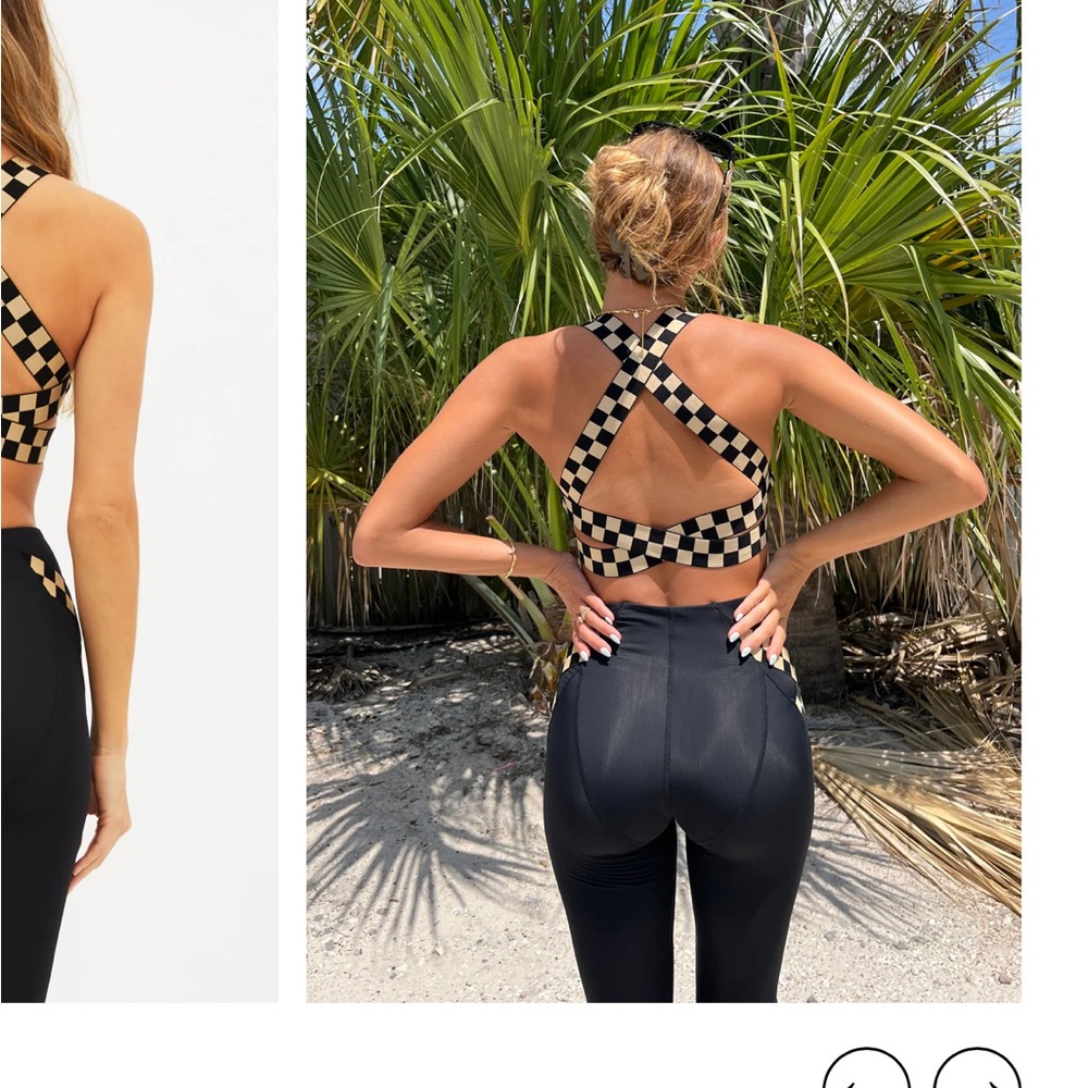 Beach Riot Checker Top NWT - Picture 4 of 4